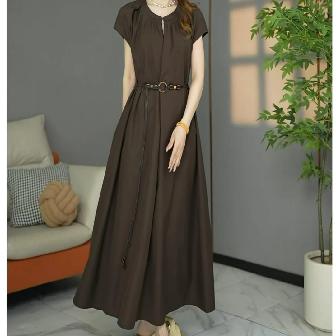 【帝倩】原创设计师款高货欧版宽松洋气大气设计感连衣裙长裙