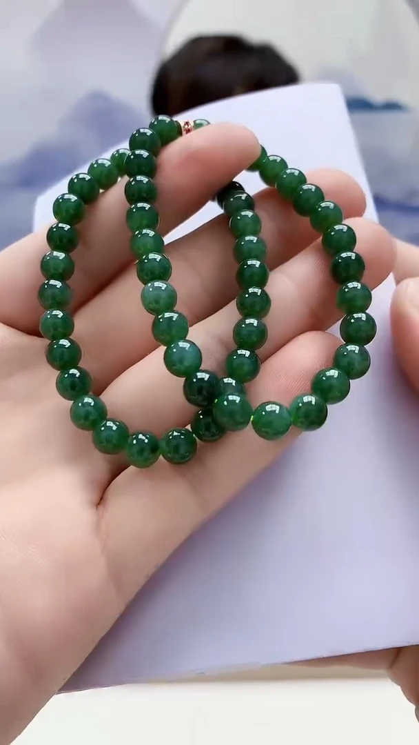 未镶嵌定制翡翠4868bb-毛货手串2条15