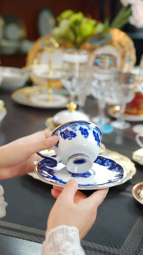 瓷片咖啡杯碟  1套