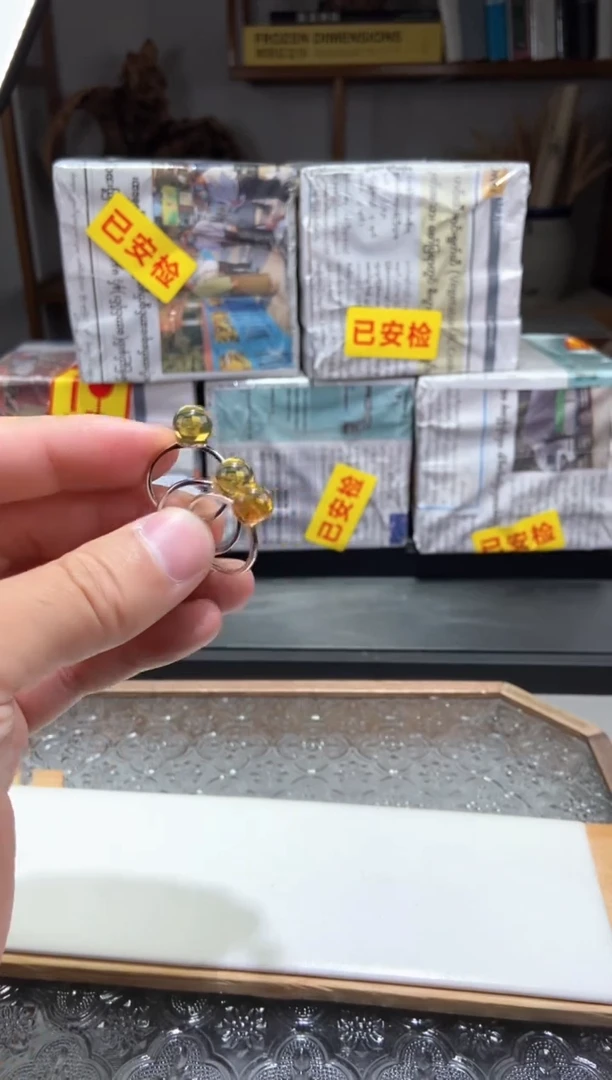 琥珀颈饰未镶嵌8+蓝珀单珠戒指【多样性发货其中一条】
