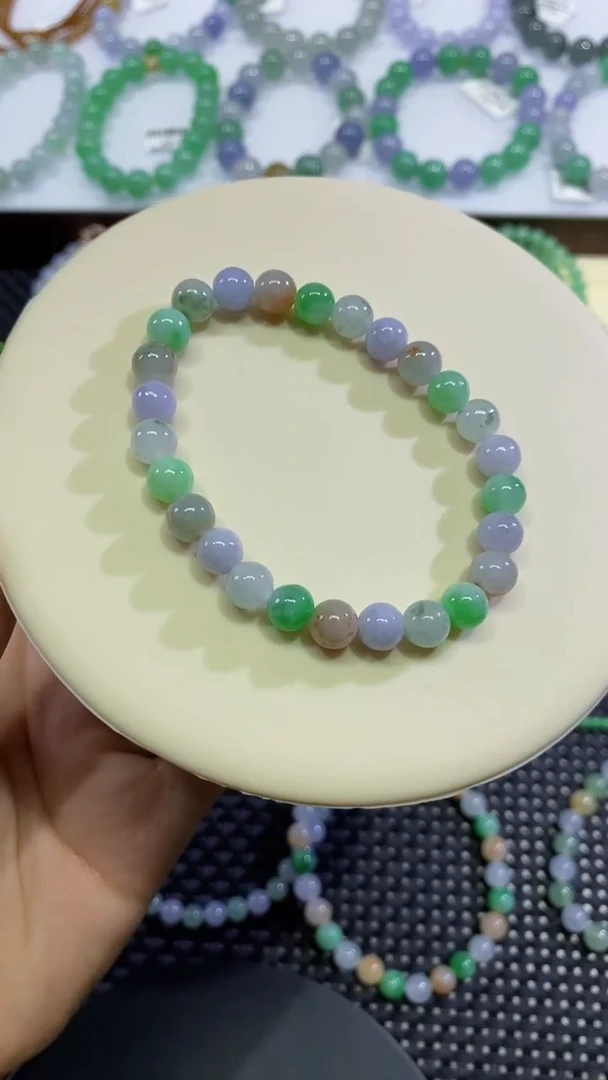 翡翠散珠卡6.5-7左右多宝手串
