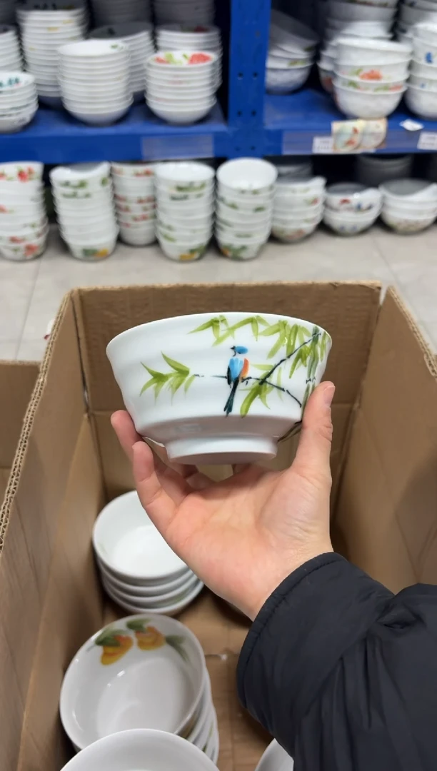 景德镇高温陶瓷食品级手绘釉中彩-小高脚