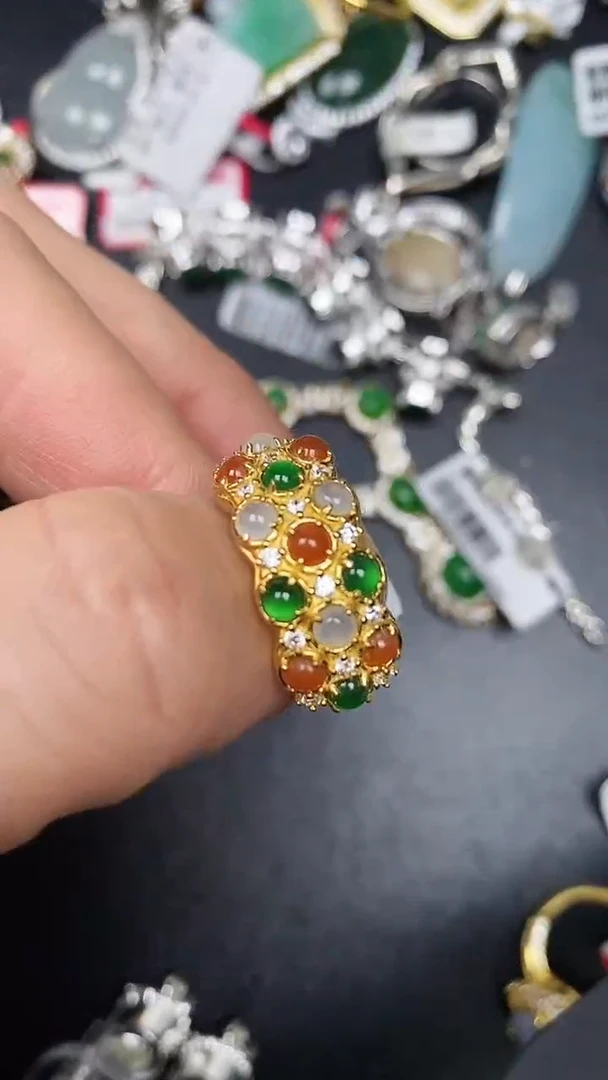 银S925镶嵌戒指翡翠1630