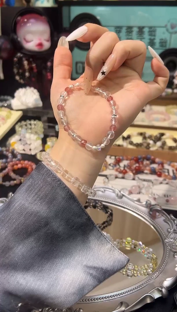 合金手链水晶草莓水晶手串