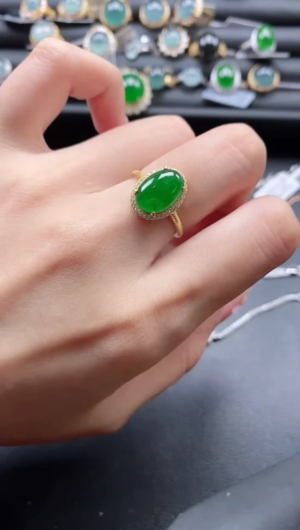 【闪购商品】翡翠戒指银S925镶嵌1111