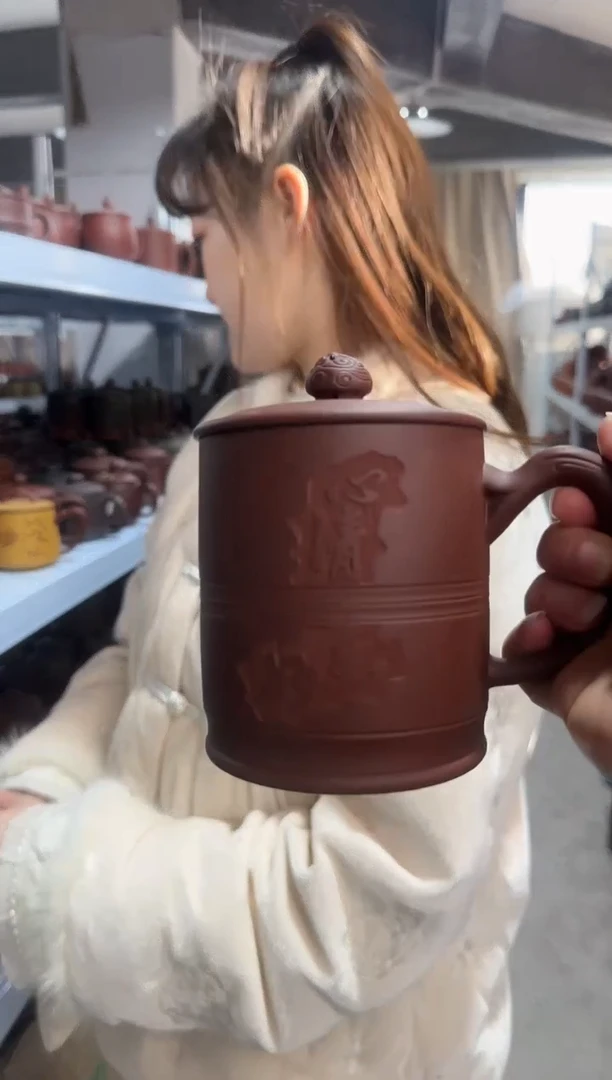 【闪购商品】紫砂盖杯紫砂盖杯底槽请清心兽纽