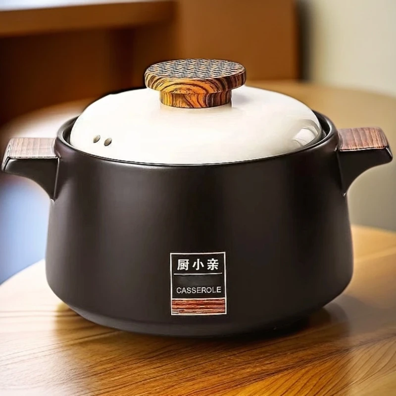 厨小亲4升北欧风新款家用砂锅煲汤炖肉耐高温干烧陶瓷砂锅