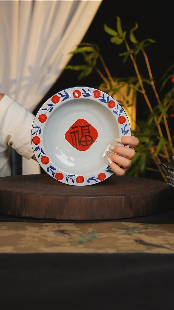 碗景德镇手工手绘高温釉下彩可进蒸箱烤箱洗碗机