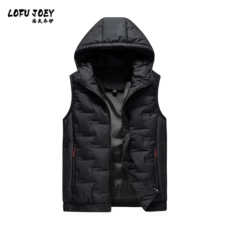 羽绒棉马甲男款2025新款秋冬季保暖背心男士马夹男式坎肩连帽外套