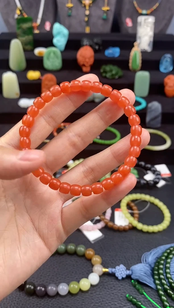 玛瑙/玉髓手串未镶嵌6.5mm极限弧手串