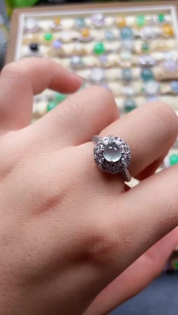 银S925镶嵌戒指翡翠52