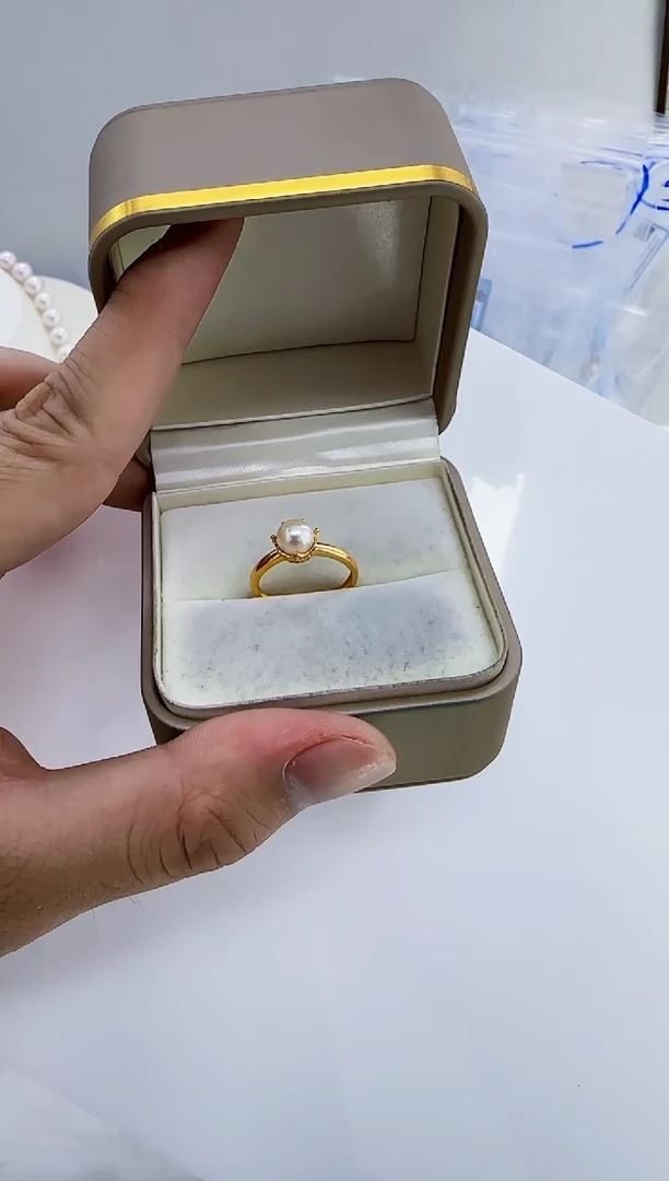 银S925镶嵌海水珍珠DA珍珠戒指6-7 y180