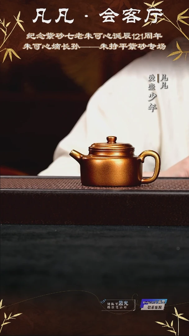 茶壶紫砂凡凡会客厅 紫砂壶16 德钟金贝烧210cc