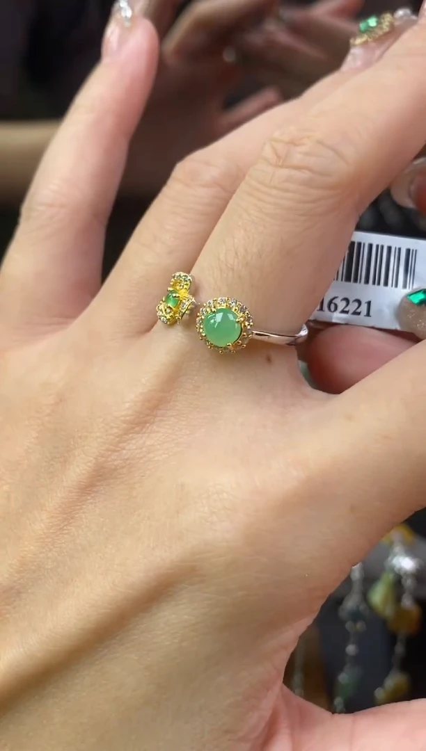 颈饰银S925镶嵌翡翠净货16221