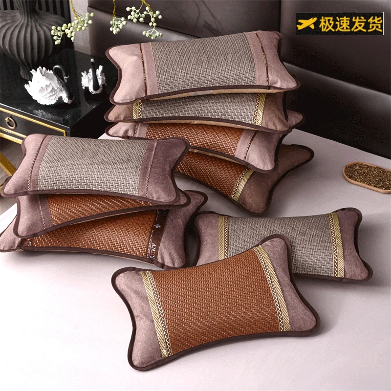 2025新款荞麦壳枕夏凉枕头茶香枕冰藤凉感荞麦枕芯防出汗午睡枕头