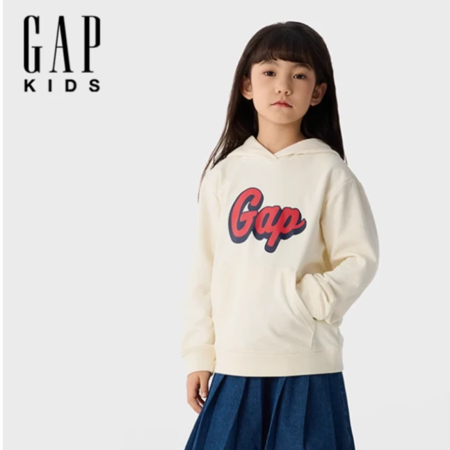 【亲子款】Gap男女童2025春季新款logo连帽卫衣儿童装687366