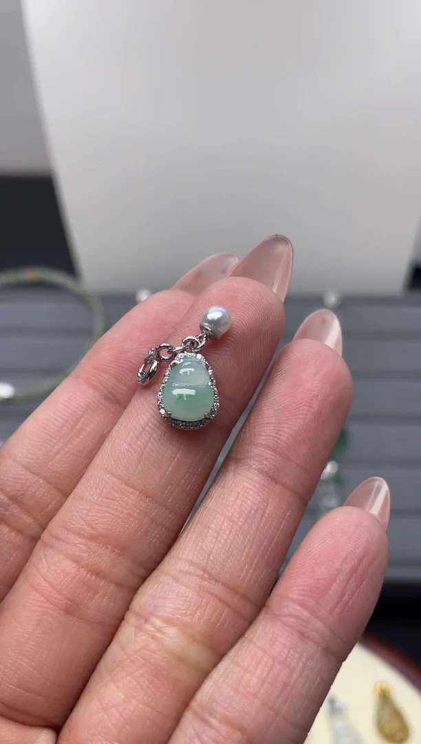 颈饰银S925镶嵌翡翠（46号链接）纯天然A货缅甸翡翠