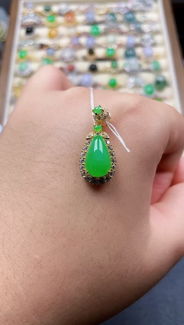 颈饰银S925镶嵌翡翠59