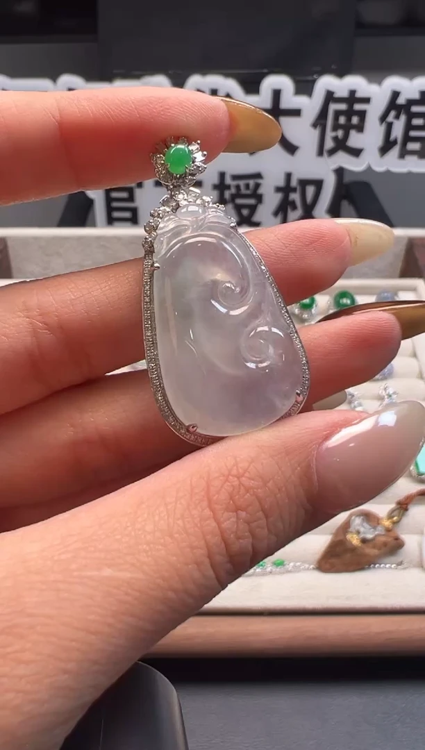 吊坠(不含链)18K金镶嵌翡翠缅甸珠宝严选