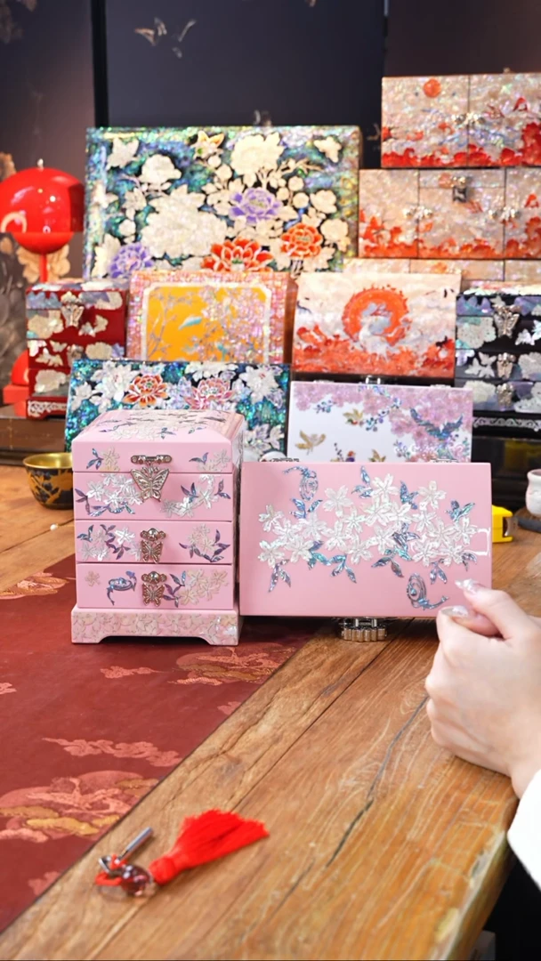 【闪购商品】瓷片核桃甄选非遗文化香椿木螺钿