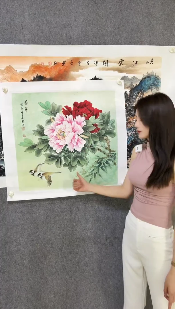 国画手绘工笔画《春华》国画