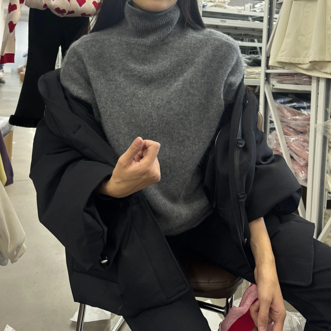 3【Golden cherry】亲子纯色半高领洋气打底毛衣QS047