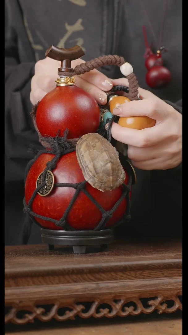 【闪购商品】133号精品天然大漆工艺防渗内胆酒葫芦~