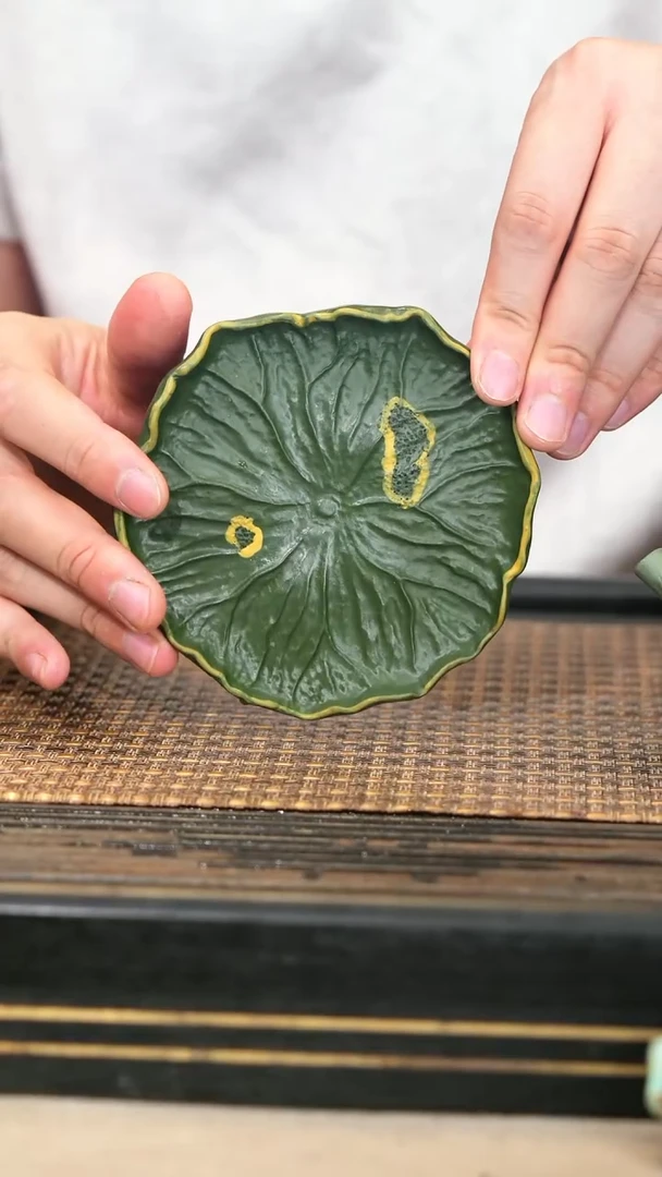 茶壶紫砂11《绿荷厚杯垫》壶承