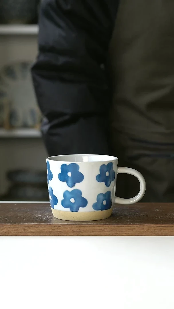 【闪购商品】陶瓷015粗陶浮雕马克杯微瑕@4-2@