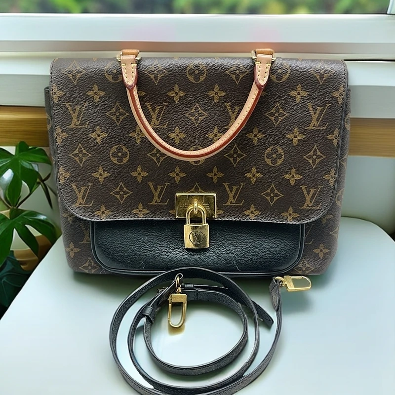 95新 LouisVuitton/路易威登 黑色 老花 邮差包1331 1092