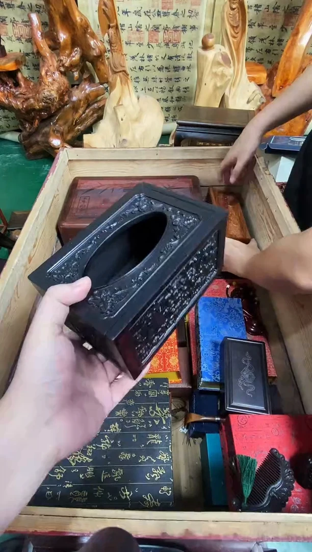 木紫光檀纸巾盒直播推荐直播推荐