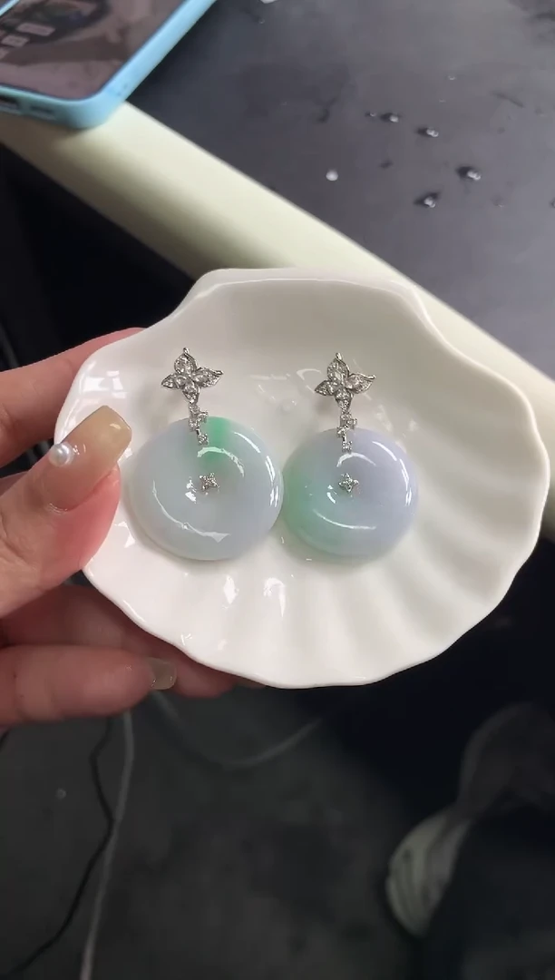 【闪购商品】翡翠挂件银S925镶嵌22419C 配皮绳「多样性发货一个」