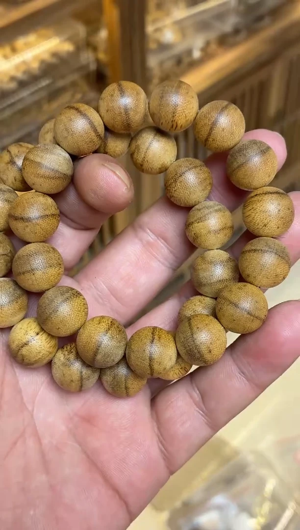 沉香手串 达拉干圆珠单圈虎皮纹1.5多样性发其一