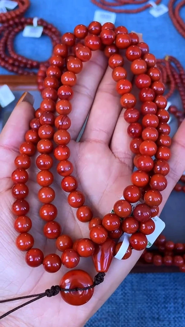 未镶嵌手串南红玛瑙榕****）N43凉山瓦西料原矿多圈