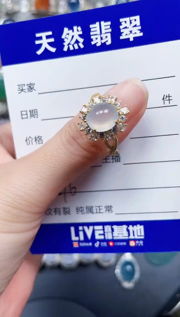 银S925镶嵌翡翠耳饰576