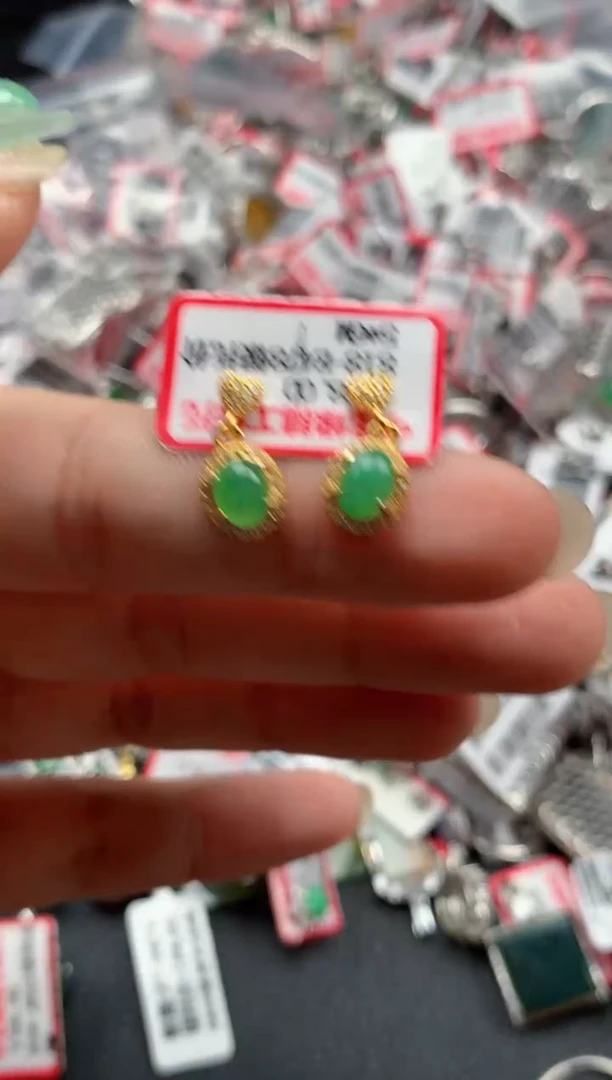 银S925镶嵌戒指翡翠天然A货缅甸翡翠