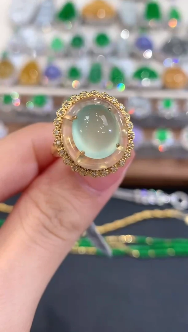 18K金镶嵌戒指翡翠a72多样性一件发货