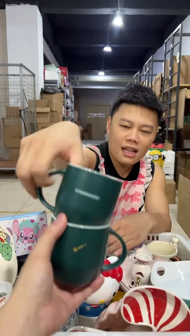 瓷片绿色xbb水杯2件套