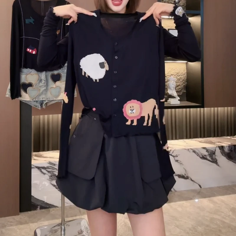 2025新款秋季韩版流光风流行印花百搭显瘦开衫LK2506773