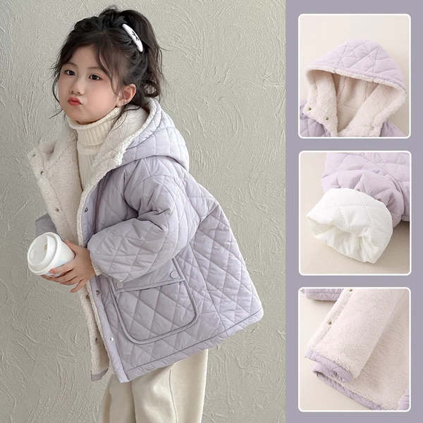 女童外套2025秋冬新款宝宝加绒加厚上衣秋季网红洋气儿童夹棉秋装
