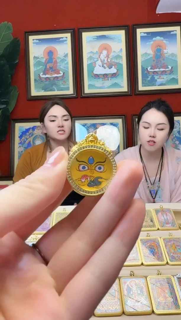 吊坠黄财神-热贡纯手绘