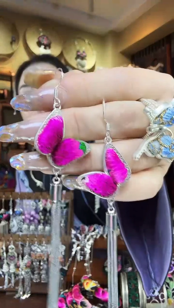 刺绣非遗刺绣民族风耳环