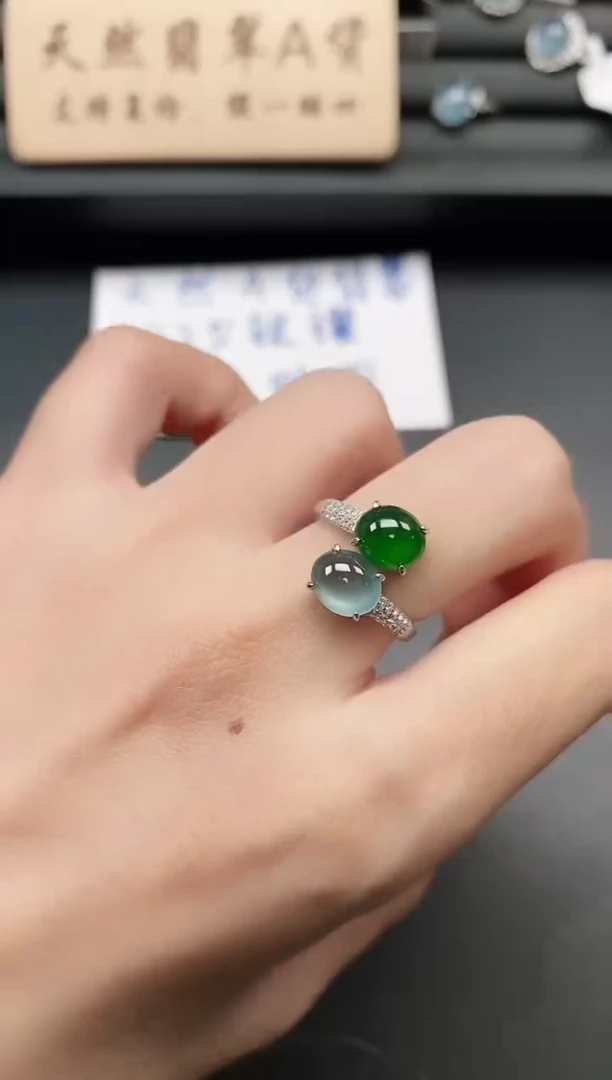 银S925镶嵌戒指翡翠11111