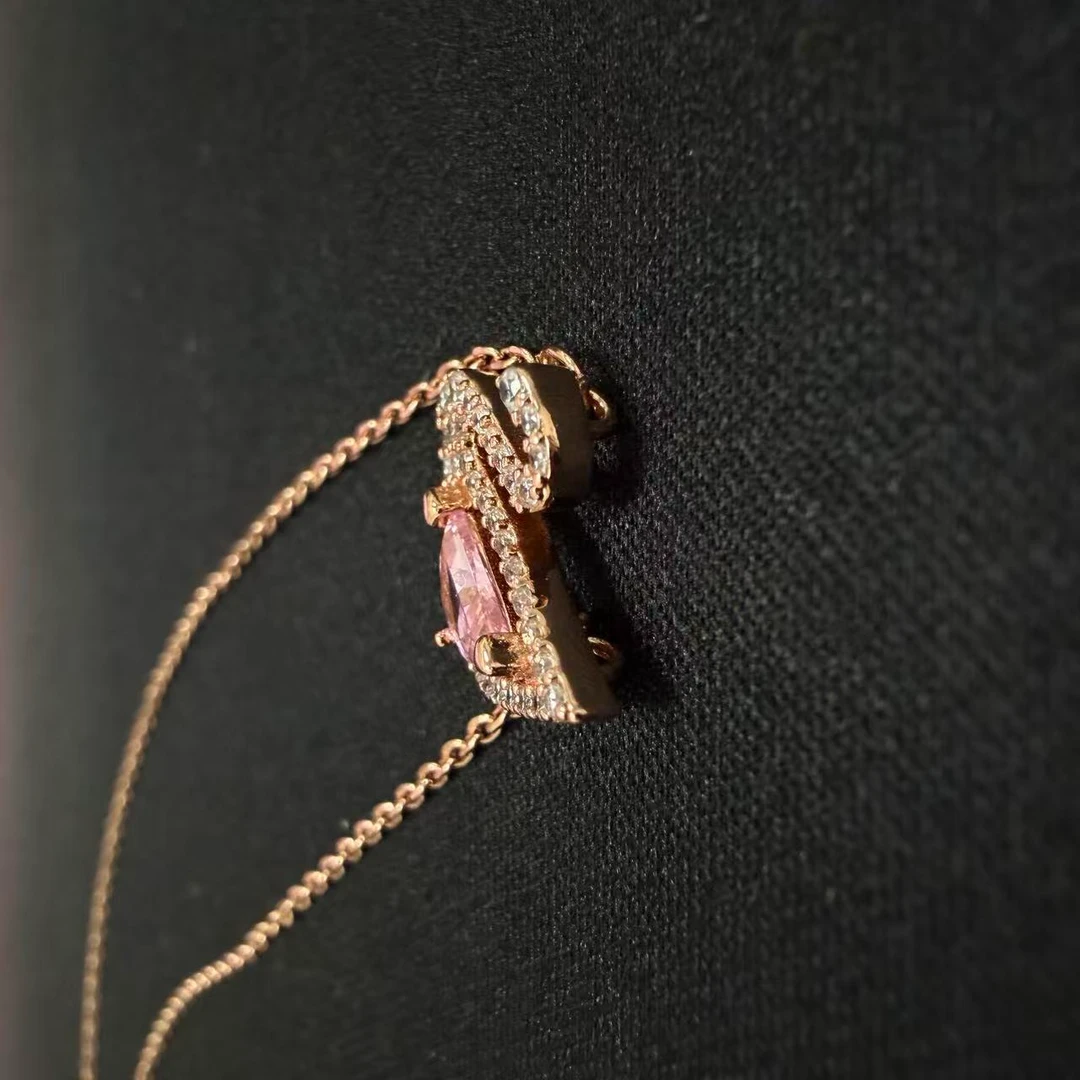 钛钢项链 粉色项链387