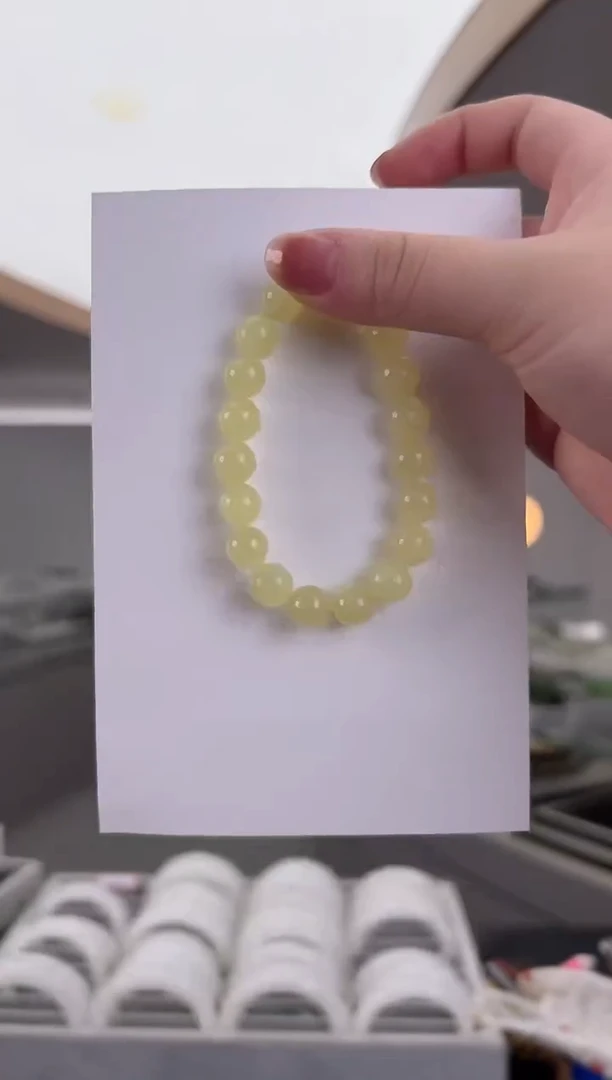 和田玉未镶嵌颈饰黄口手串-9.8mm-14多样性发货 发其一