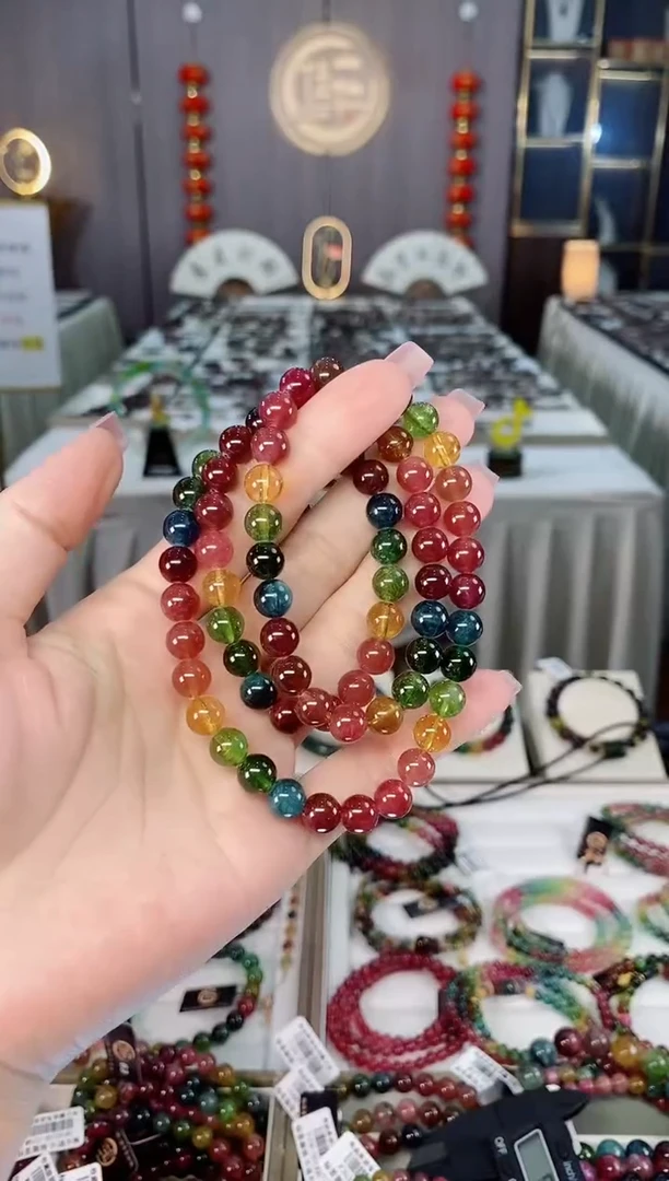 未镶嵌收藏级老矿碧玺三圈手串7mm+碧玺hon多样性发货一条