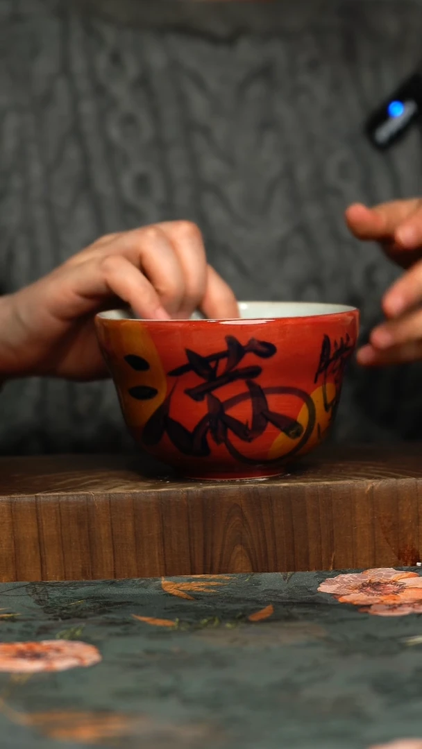 杯釉下彩手工手绘同款陶器