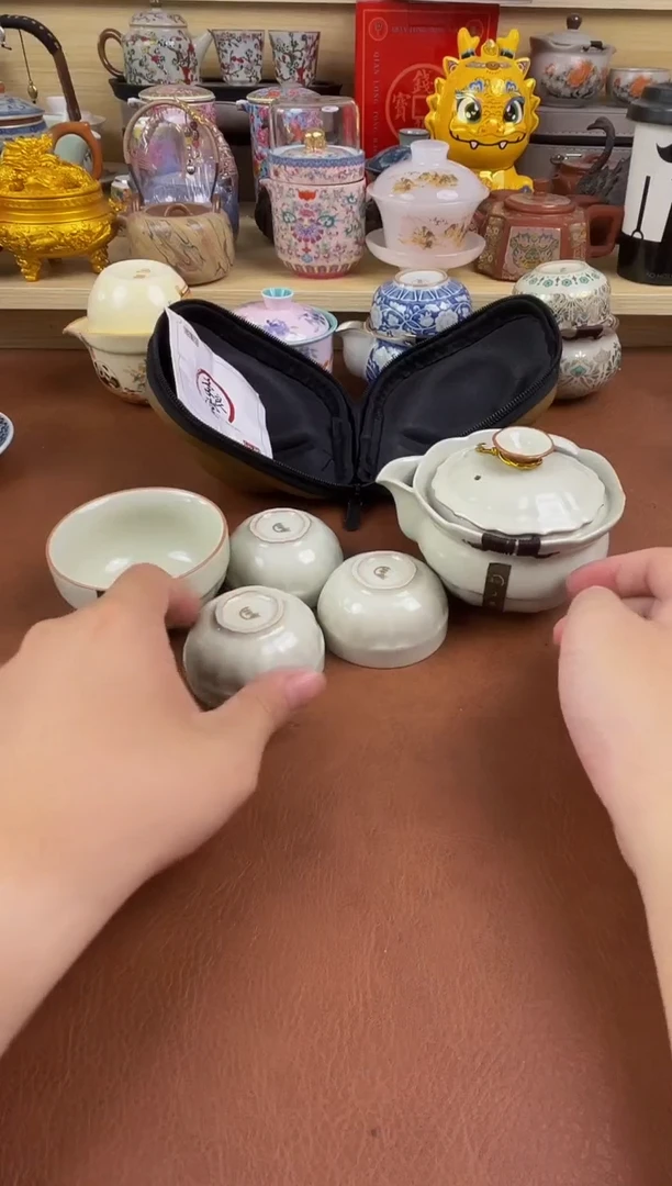 陶瓷茶具摆件旅行套组