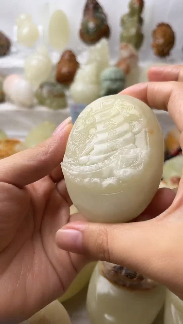 石材方解石手把摆件不退换一帆风顺