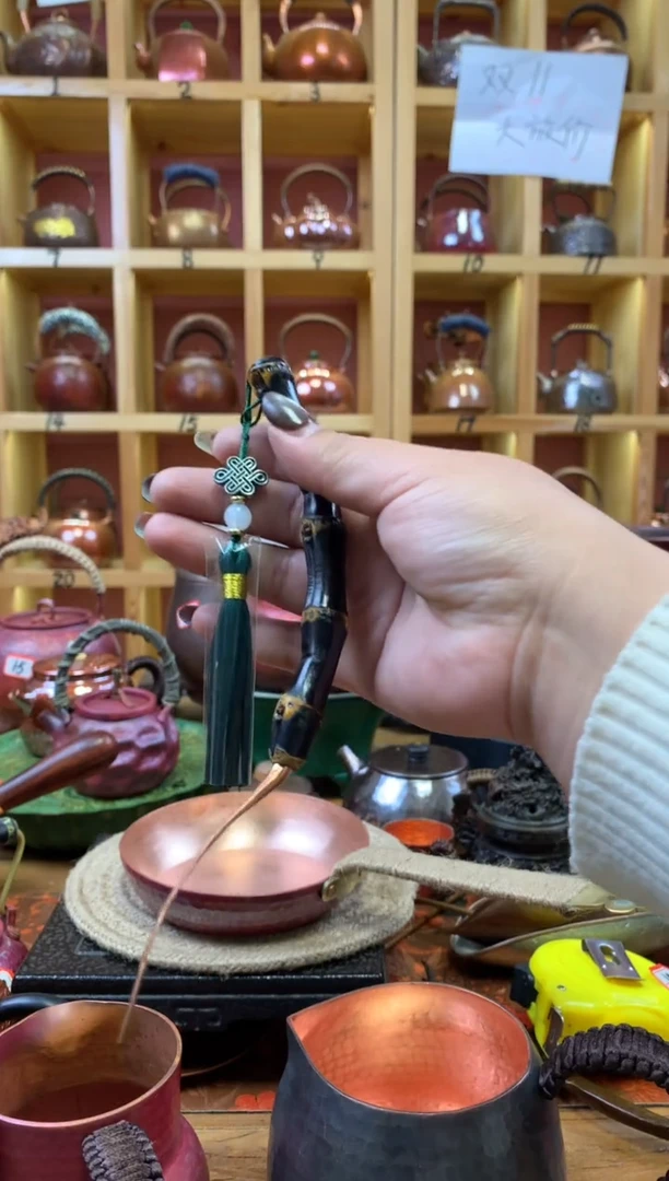 紫铜头紫竹流苏茶拨